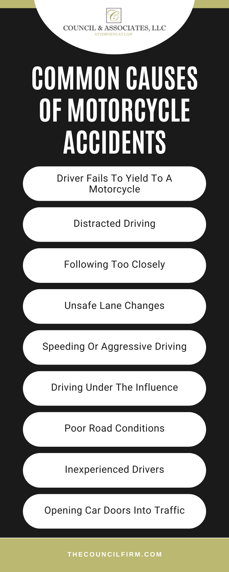 Common Causes Of Motorcycle Accidents Infographic