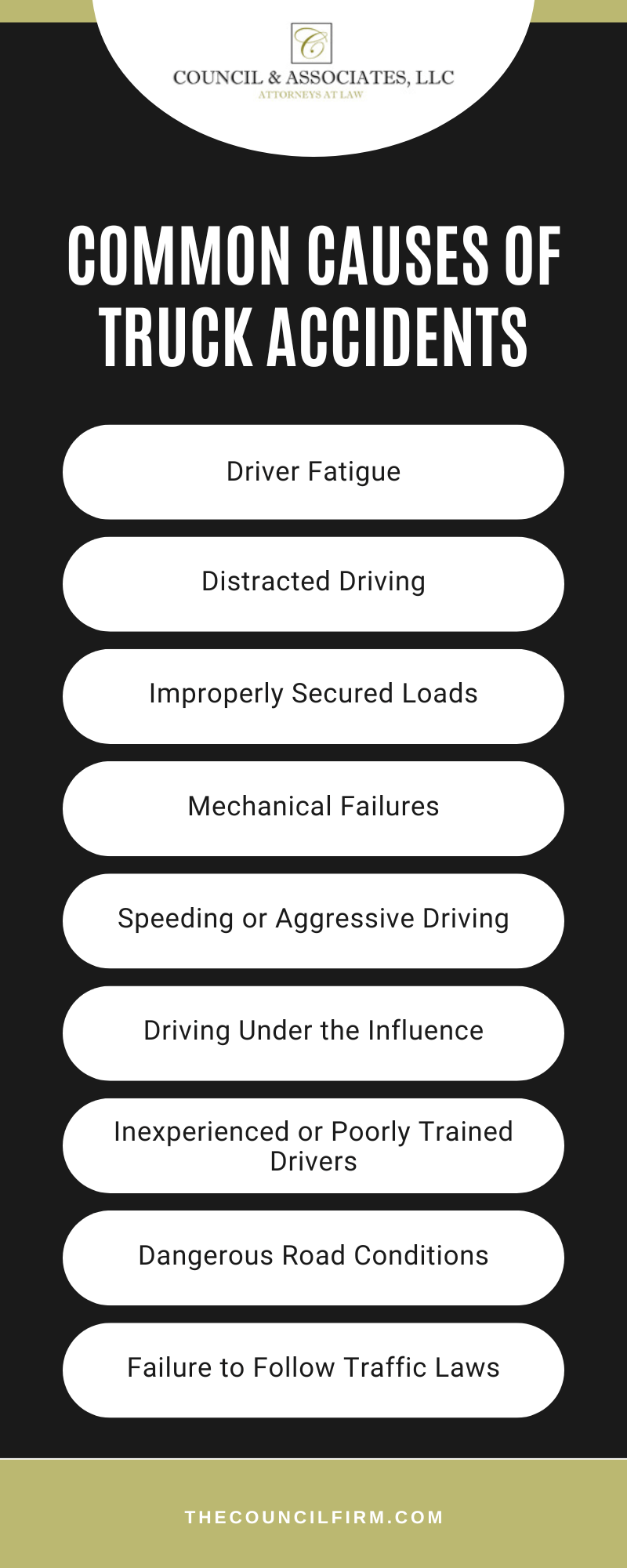 Common Causes Of Truck Accidents Infographic